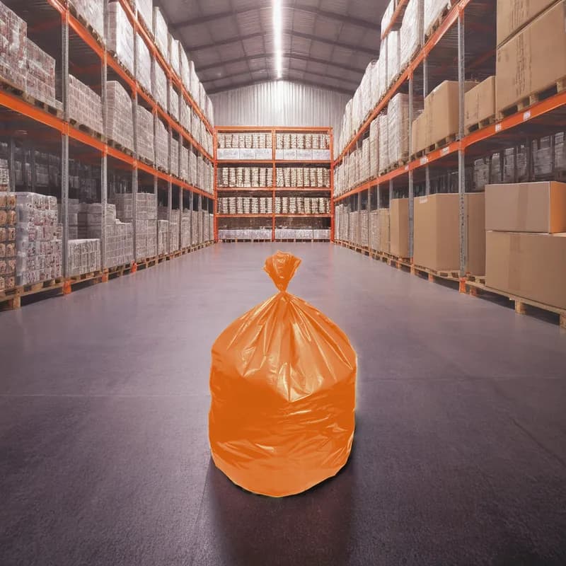 Can Liner 22X20X46 IN Orange Plastic 3MIL 100/Case