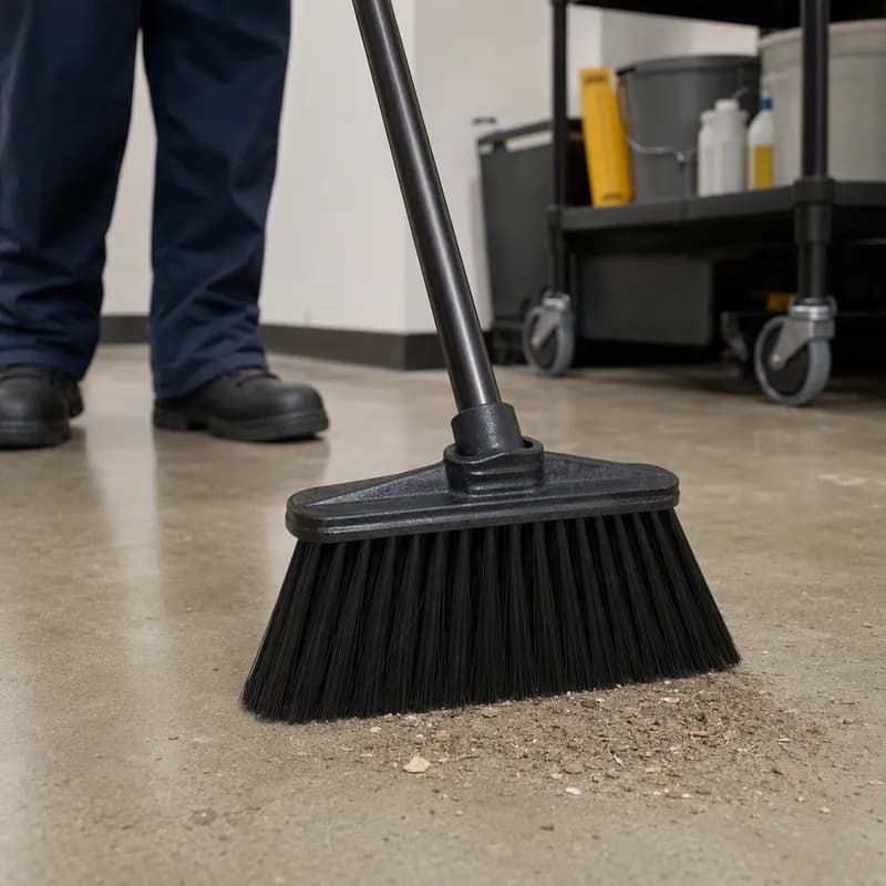 Broom Black Plastic Duo-Sweep Upright Stiff 10.5IN Sweeping Path 1/Each
