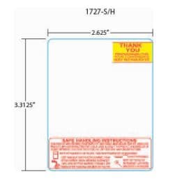 Toledo 325/8460 Thank You Scale Label 3.3X2.6 IN Red Yellow Bottom Perforated Blank 375CT 11250/Case