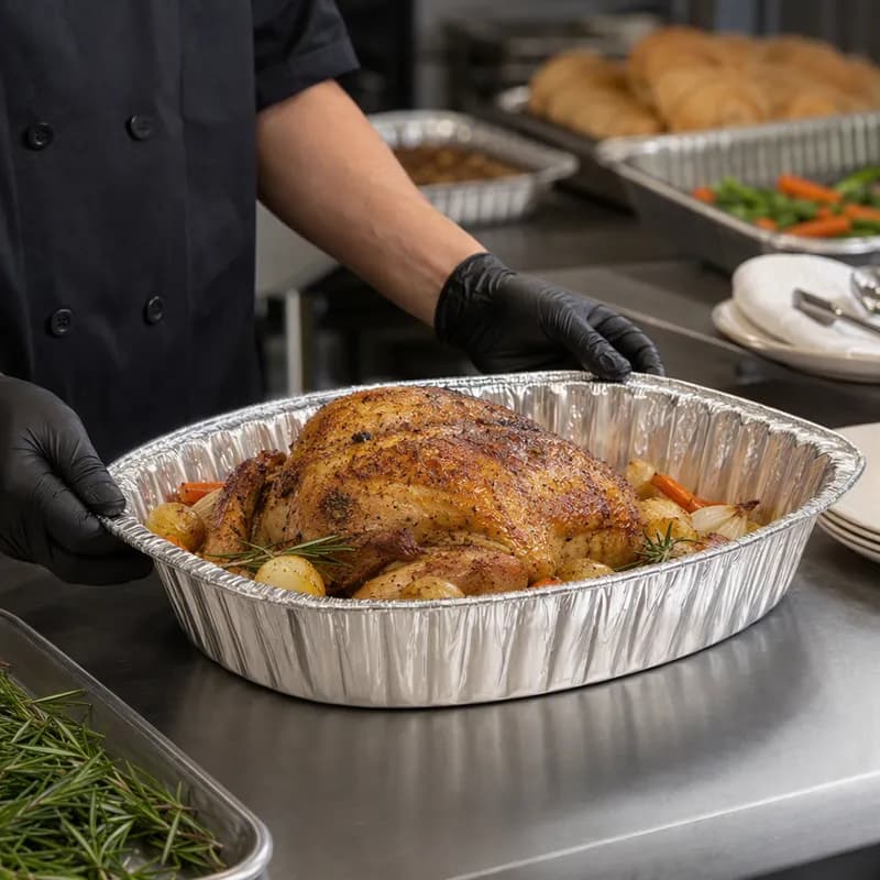 Victoria Bay Roaster Large (LG) 17.7X14.3X3.2 IN Aluminum Oval 100/Case