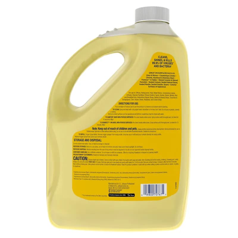 Windex® Citrus Scent Disinfectant Cleaner Sanitizer 1 GAL Multi Surface Liquid 4/Case