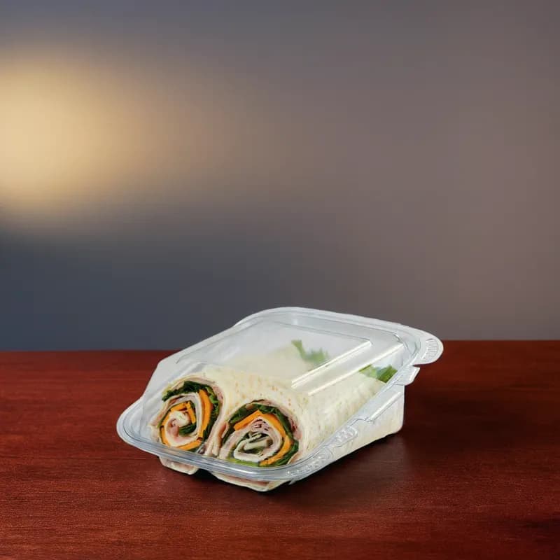 Crystal Seal® reFresh® Wrap Take-Out Container PET Angled 200/Case
