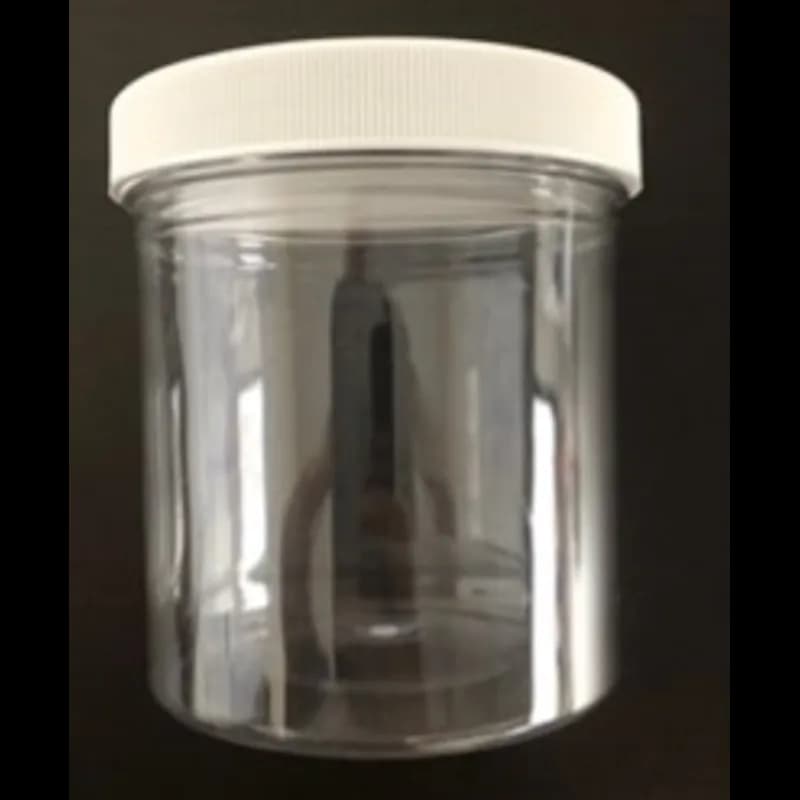Jar & Lid Combo With White Cap 16 OZ PET Clear 98/Case