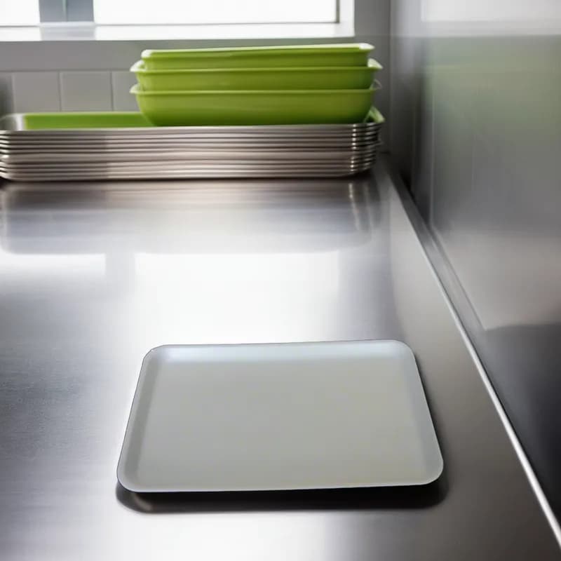 20S Meat Tray 8.7X6.6X0.8 IN Foam White 500/Case