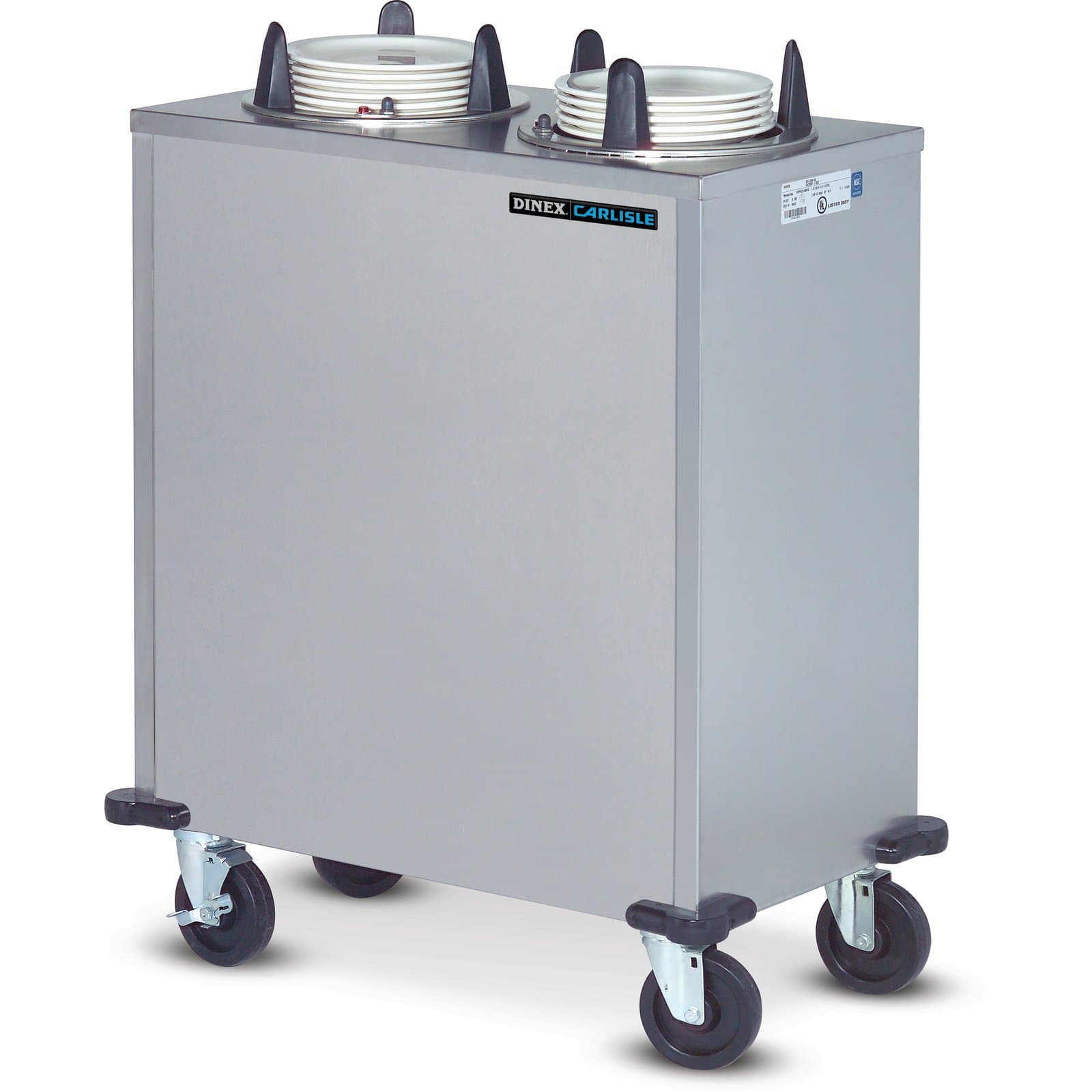 Dinex® Plate & Dish Dispenser 9 IN Plates Or 9 IN Bowls 32X36.75 IN Stainless Steel Enclosed 2 Silo 1/Each