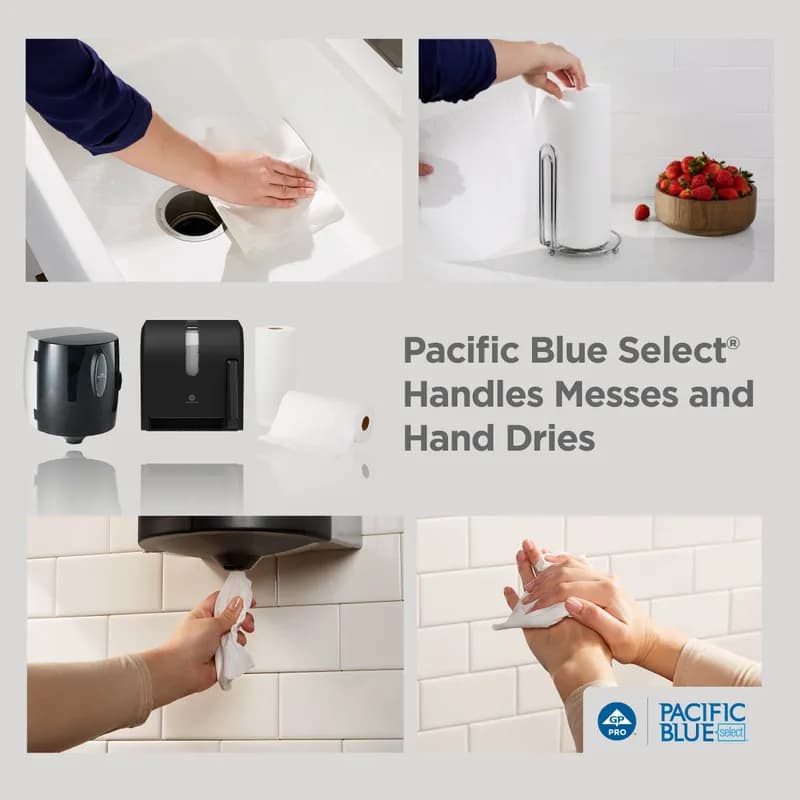 Pacific Blue Select Roll Paper Towel Universal 7.87IN X1000FT 1PLY White 1000 Sheets/Roll 6 Rolls/Case 6000 Sheets/Case