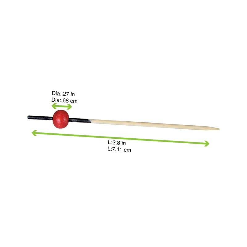 Pick 2.8 IN Bamboo Natural Black Red Bead 100 Count/Pack 20 Packs/Case 2000 Count/Case