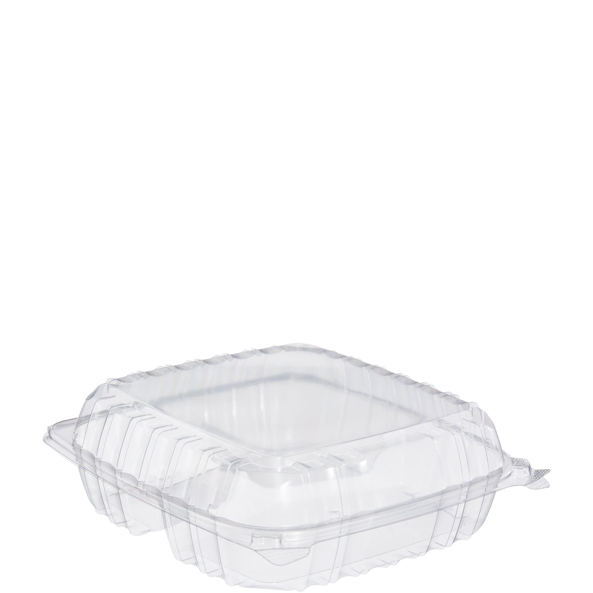 Dart® ClearSeal® Take-Out Container Hinged Large (LG) 8.83X9.34X3 IN 3 Compartment OPS Clear 100 Count/Pack 2 Packs/Case