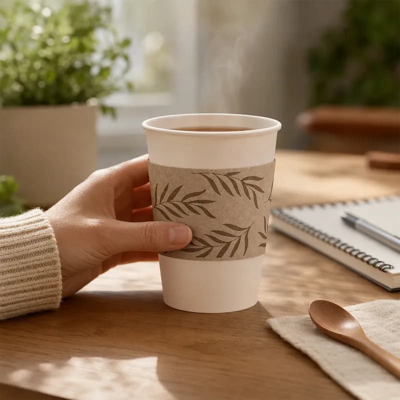 Cup Sleeve 4.9X2.5 IN PCF Kraft For 10-24 OZ 1000/Case