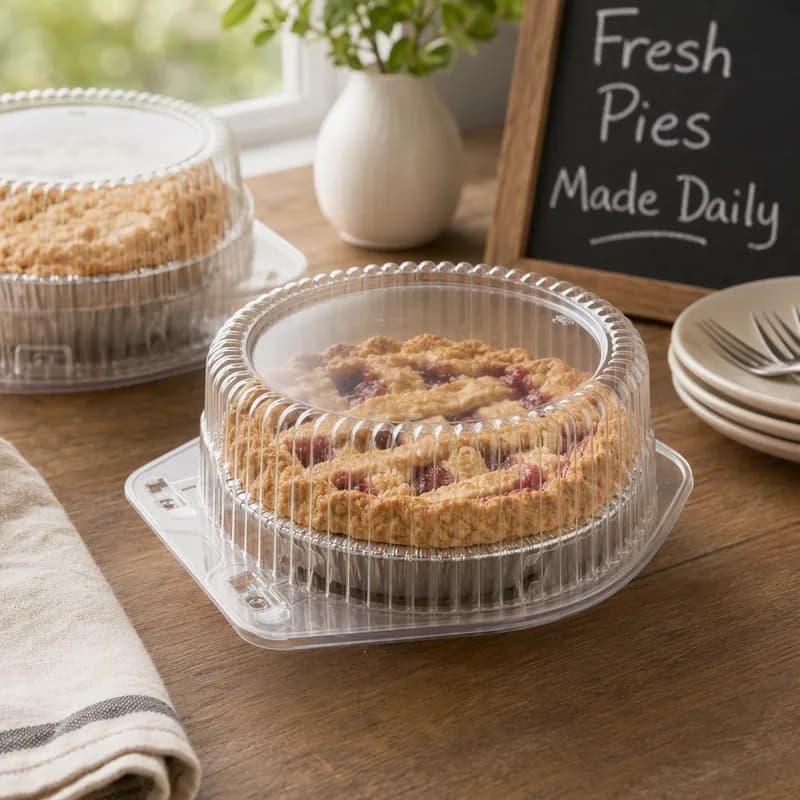 Pie Hinged Container With High Dome Lid 6 IN OPS Clear Round 350/Case