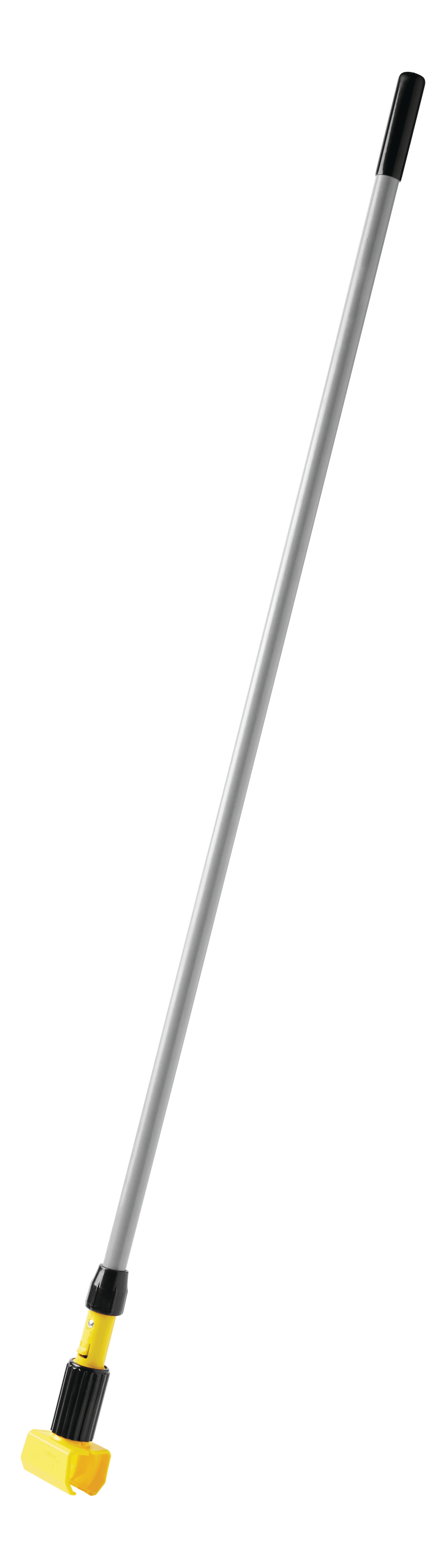 Mop Handle 60 IN Gray Yellow Aluminum Vinyl Coated Metal Gripper Vinyl Coated 1/Each