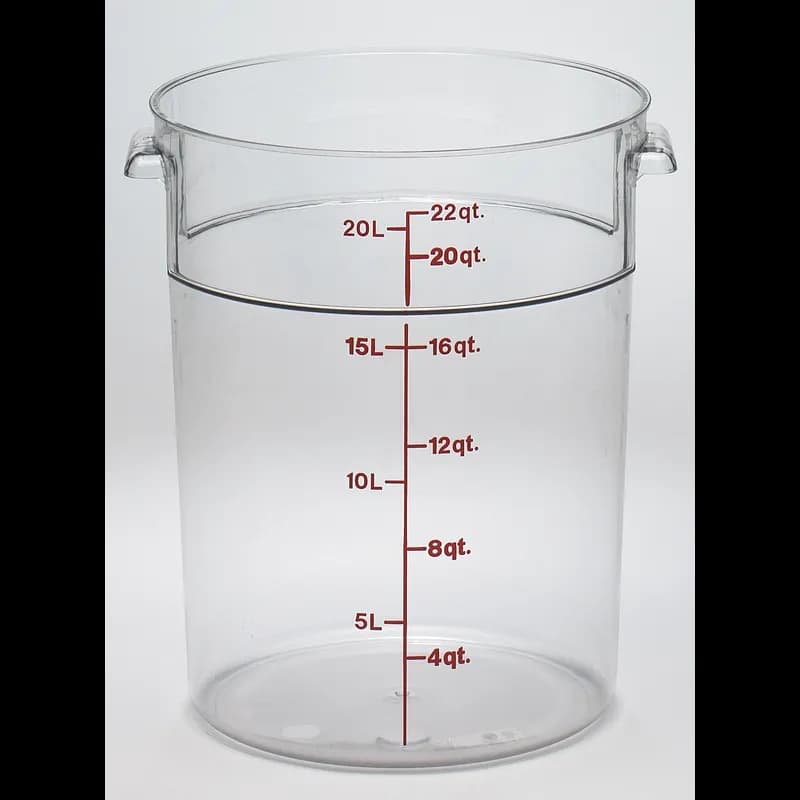 Camwear® Food Storage Container 22 QT Clear Round Graduated 1/Each