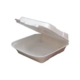 Regal Take-Out Container Hinged 8X8X3 IN Polystyrene Foam White Vented Grease Resistant 200/Case