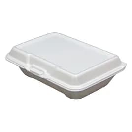 Ceres Take-Out Container Hinged 9.25X6.38X2.88 IN Polystyrene Foam White Deep Not Vented Grease Resistant 200/Case