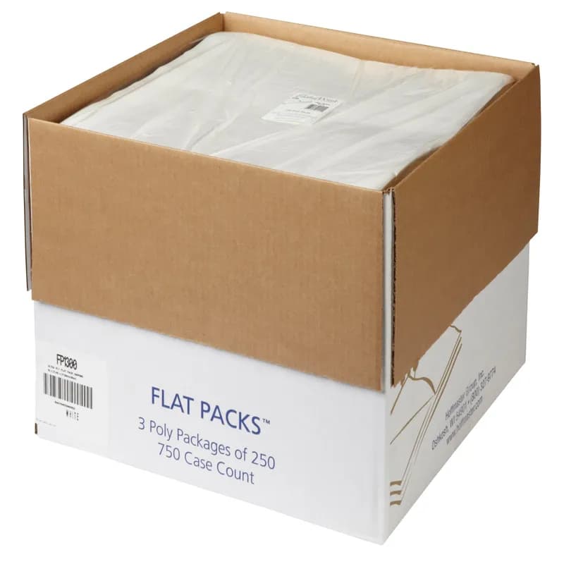 FashNpoint® Dinner Napkins 15.5X15.5 IN White 3PLY Flat Pack 750/Case