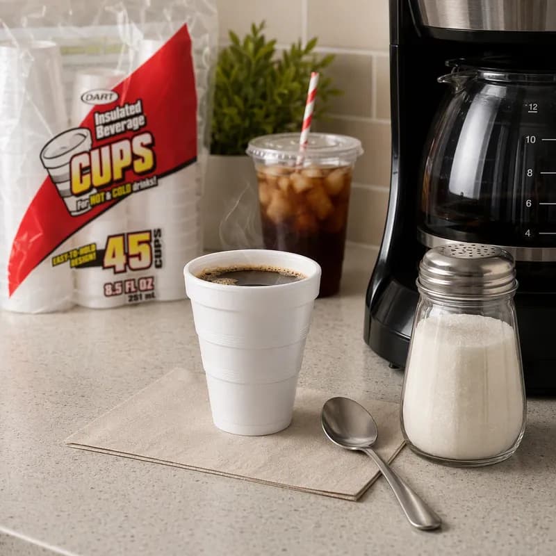 Dart® Cup 8.5 OZ EPS White 45 Count/Pack 24 Packs/Case 1080 Count/Case