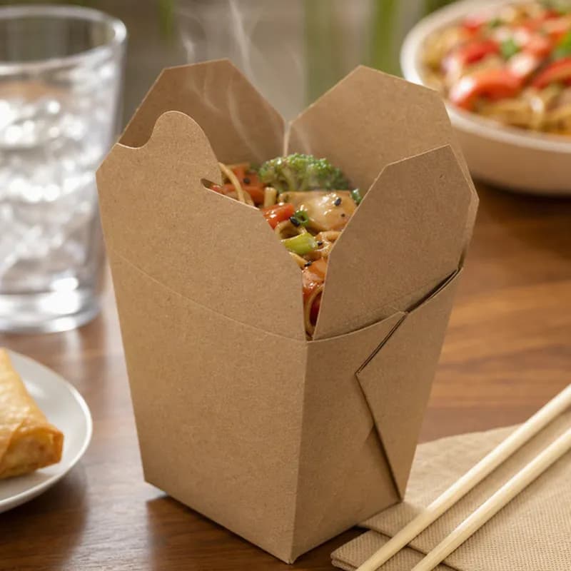 Fold-Pak® Food Pail 16 OZ 3.75X3X3.25 IN Paper Kraft Square Microwave Safe 450/Case