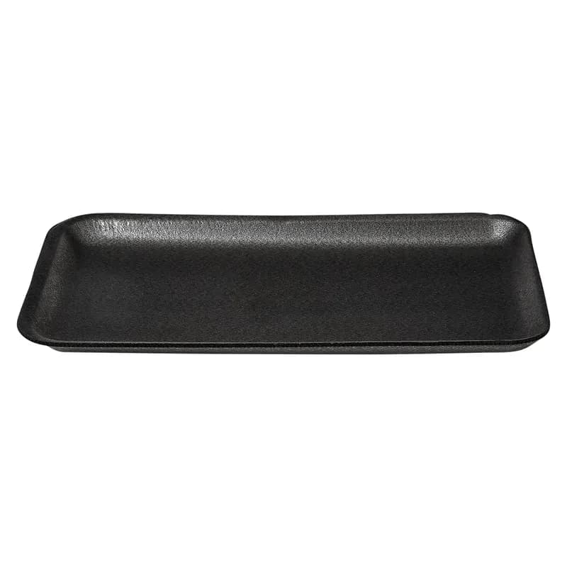 10S Meat Tray 5.88X10.75X0.63 IN Polystyrene Foam Black Rectangle 500/Case