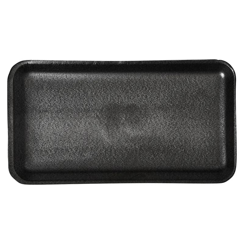 10S Meat Tray 5.88X10.75X0.63 IN Polystyrene Foam Black Rectangle 500/Case