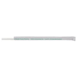 Jumbo Straw 0.2X7.75 IN Corn Plastic Clear Paper Wrapped 9600/Case