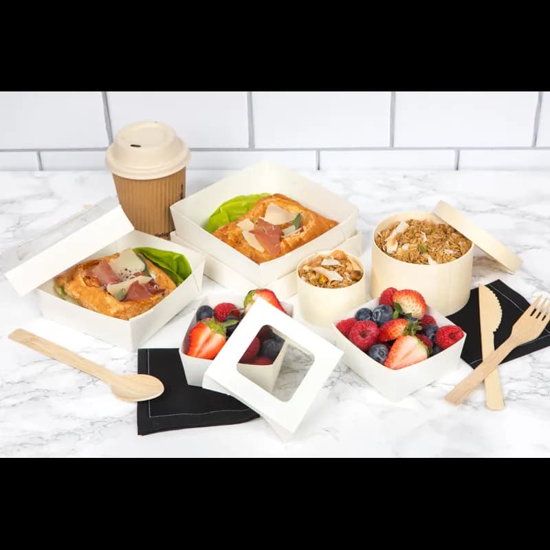 Soup Food Container Base & Lid Combo 16 OZ Paper Kraft Vented 25 Count/Pack 10 Packs/Case 250 Count/Case