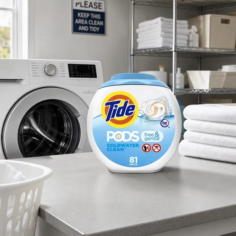 Tide® Unscented Laundry Detergent Pod 81 Count/Pack 4 Packs/Case