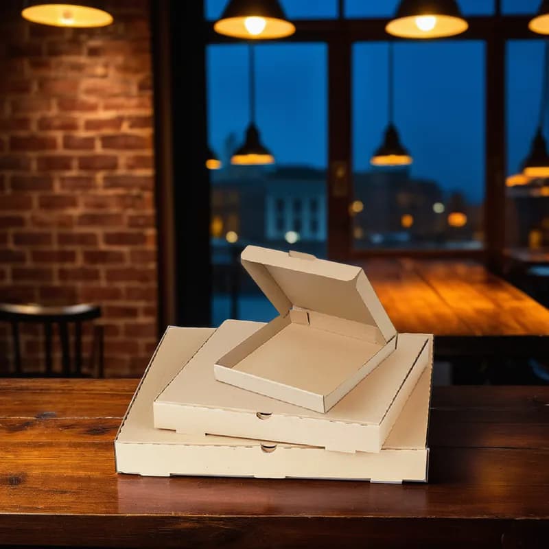 Pizza Box 10X10 IN Cardboard Kraft Plain 50/Bundle