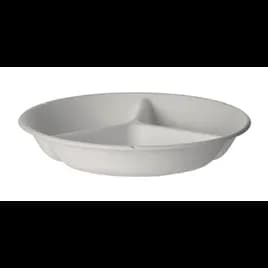 Vanguard® Plate 9 IN 3 Compartment Molded Fiber White Round 400/Case