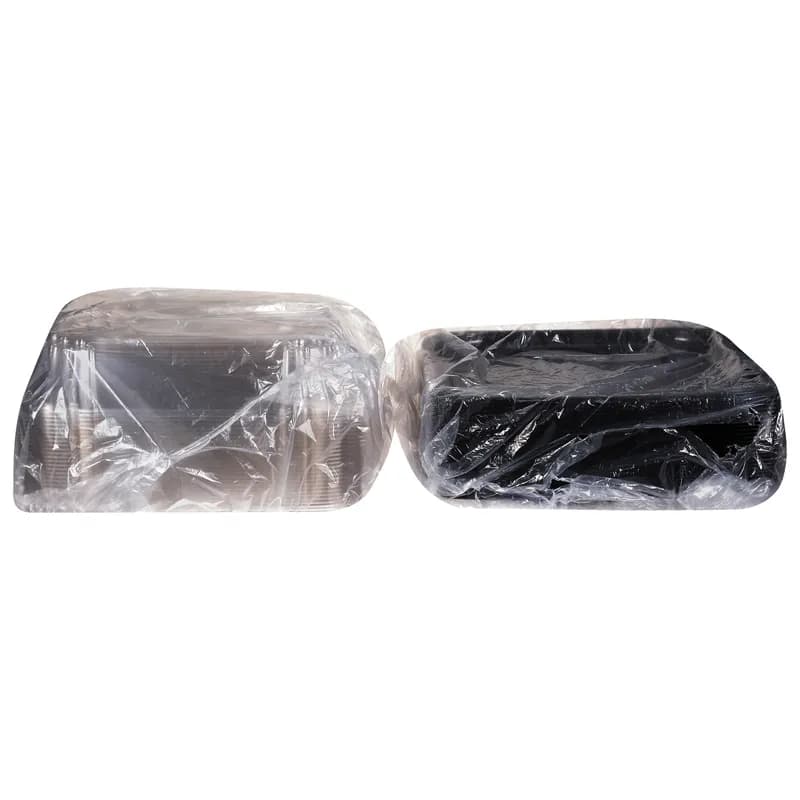 UltraStack® Serving Tray Base & Lid Combo With Dome Lid 18X3 IN PET Black Clear Square 25/Case