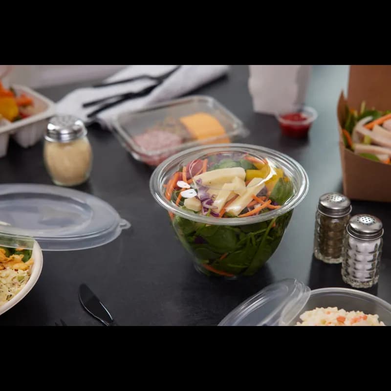 EarthChoice® Bowl & Lid Combo 48.0 OZ RPET Clear Swirl 150/Case