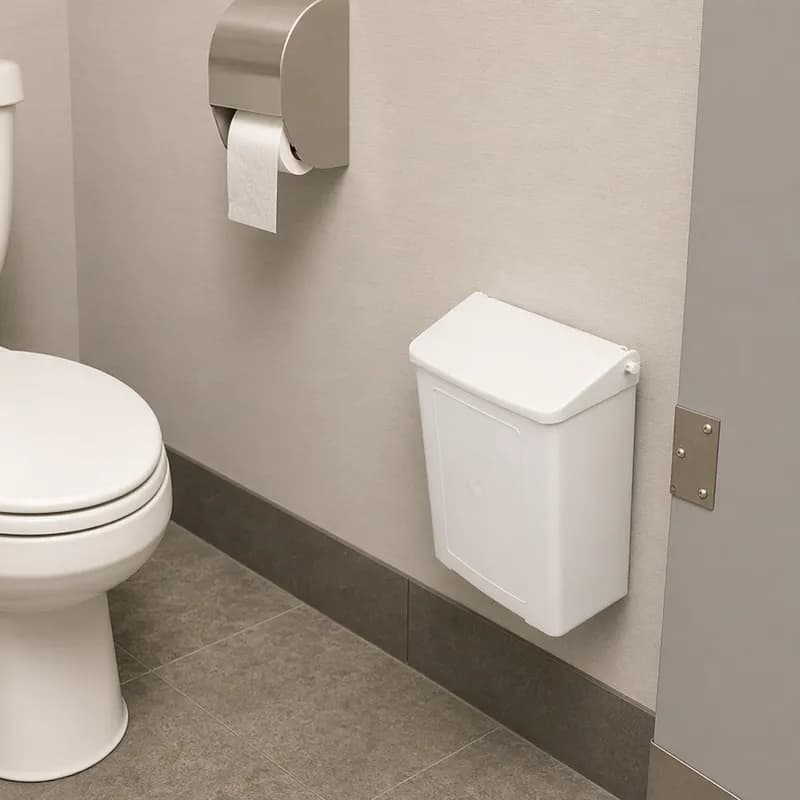 Impact® Menstrual Care Receptacle 9.50X5.35X11.85 IN White Plastic 1/Each