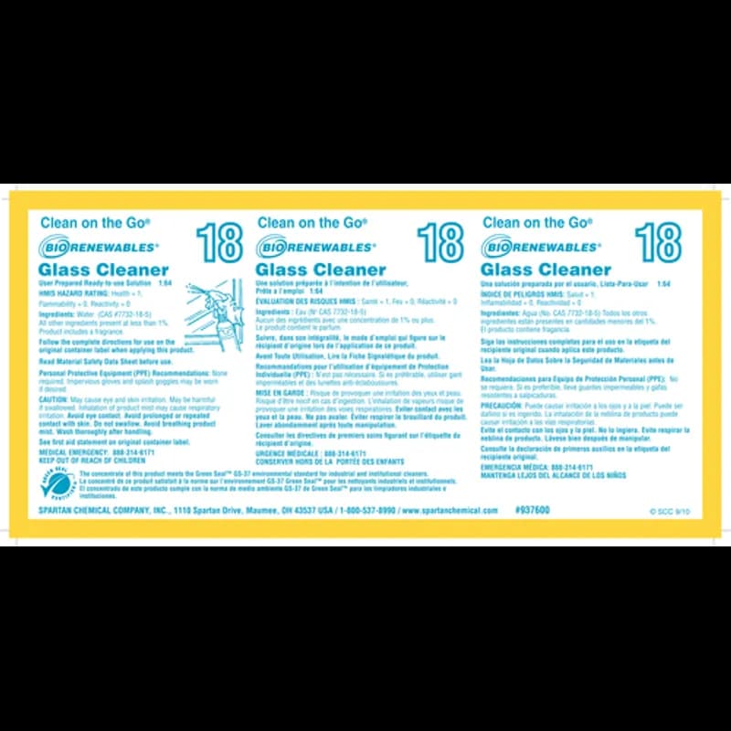 BioRenewables® Product Label Blue White Yellow 1/Each