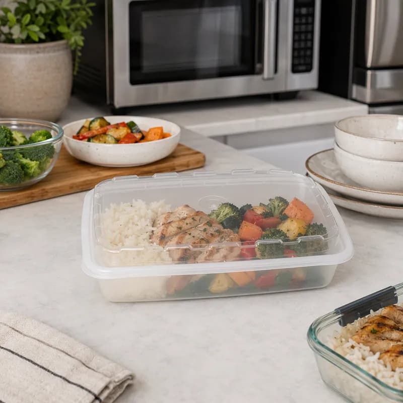 Take-Out Container Base & Lid Combo 28 OZ Plastic Clear Oblong 150/Case