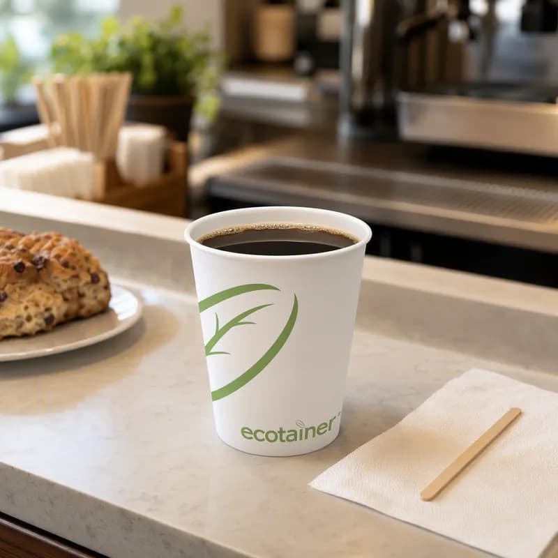 ecotainer Hot Cup 12 OZ Paper PLA 1000/Case