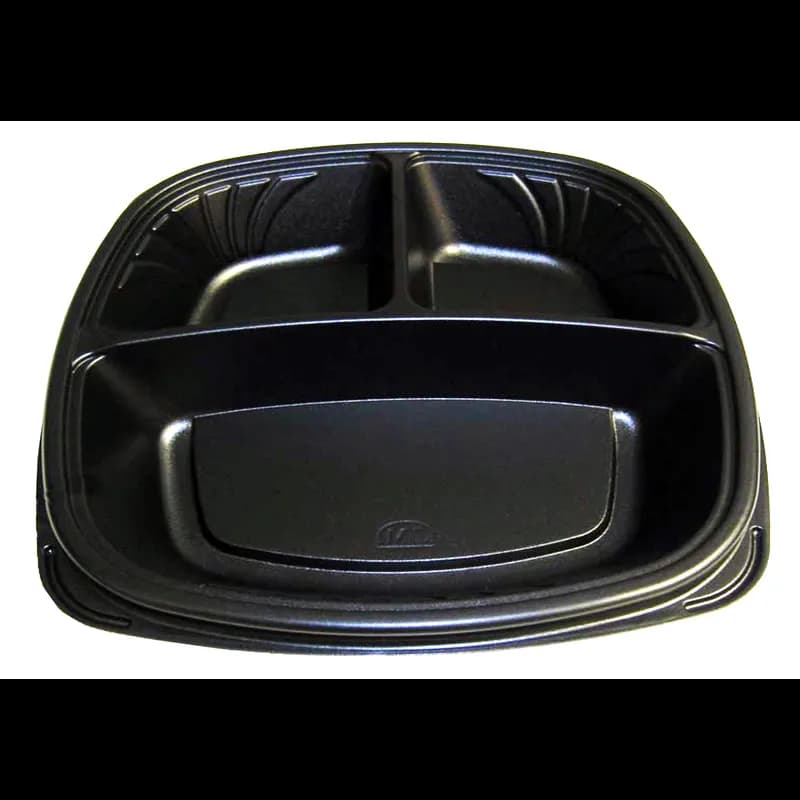Plate 3 Compartment PS Black Square 300/Case