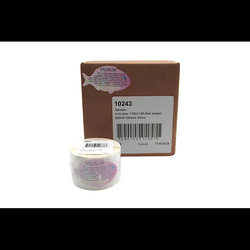 Salmon Meat Fish Recipe Label 1.75X3.125 IN Fish 4 Color Process 250 Count/Roll 12 Rolls/Case 3000 Count/Case