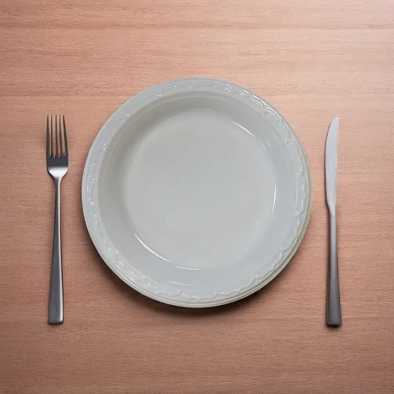 Plate 9 IN PS White Round Heavy Duty 500/Case