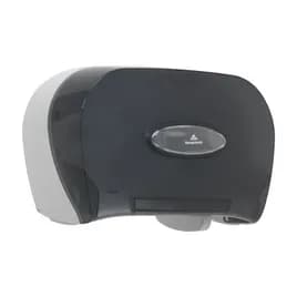 Toilet Paper Dispenser 5.73X13.58 IN Smoke Horizontal 2-Roll Side-by-Side Standard Roll 1/Each