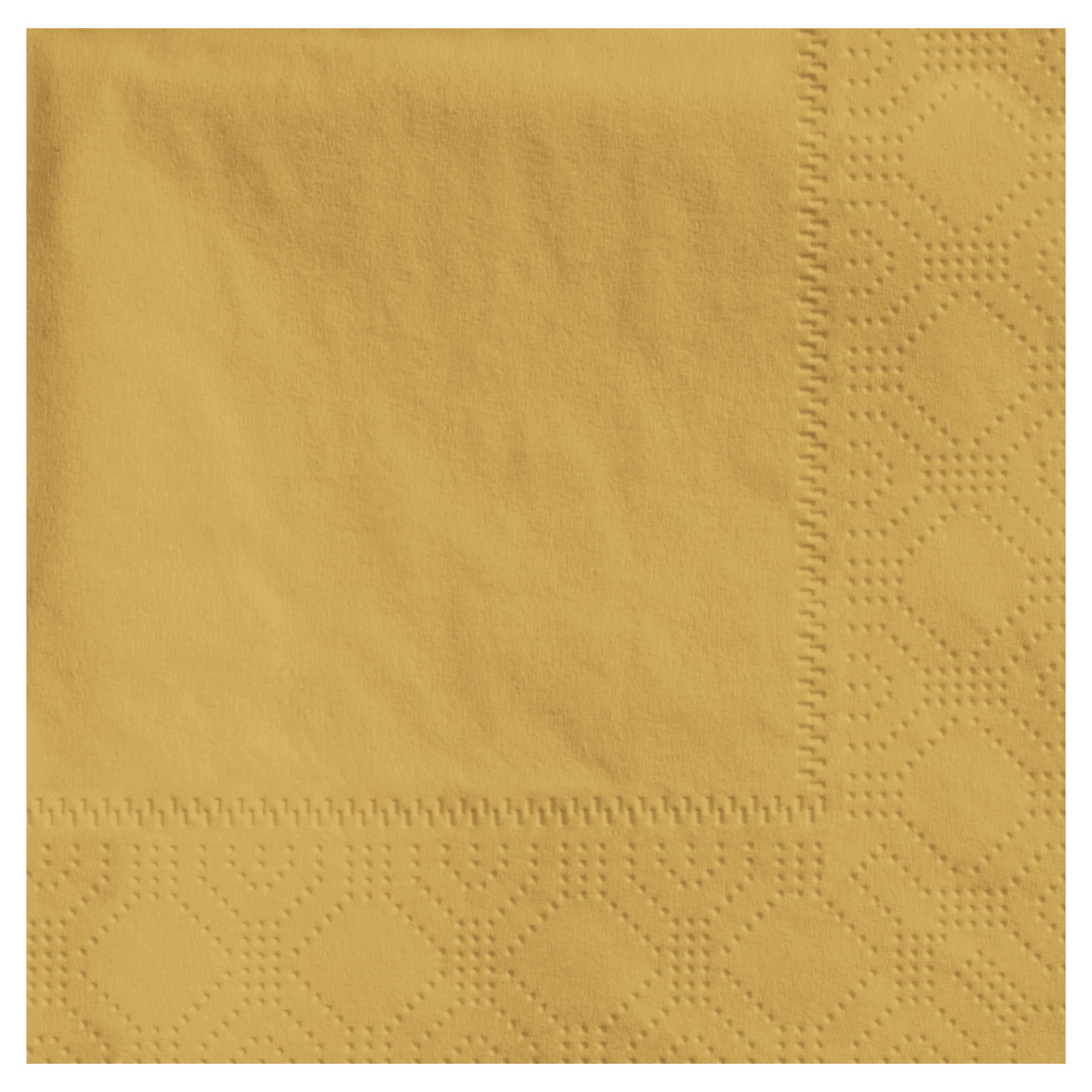 Beverage Napkins 10X10 IN Gold Tissue Paper 2PLY Embossed 1000/Case