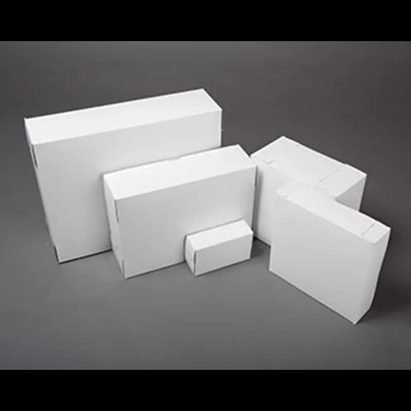 Easy Lock Cake Box 1/4 Size 14X10X5 IN Paperboard White Rectangle Lock Corner 1-Piece 100/Bundle