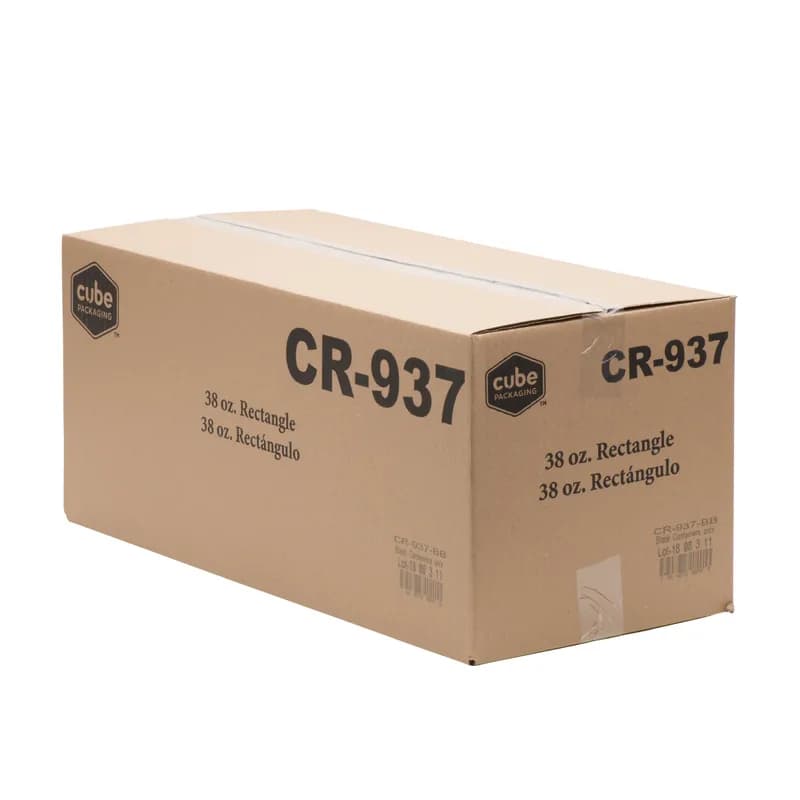 Take-Out Container Base 38 OZ Plastic Black Oblong 300/Case
