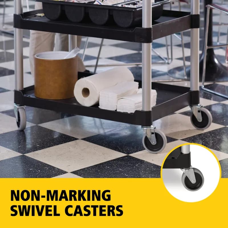 Utility Cart Medium (MED) 33.6X19X37.75 IN 200 LB Black Gray Resin 4 IN TPR Caster 1/Each