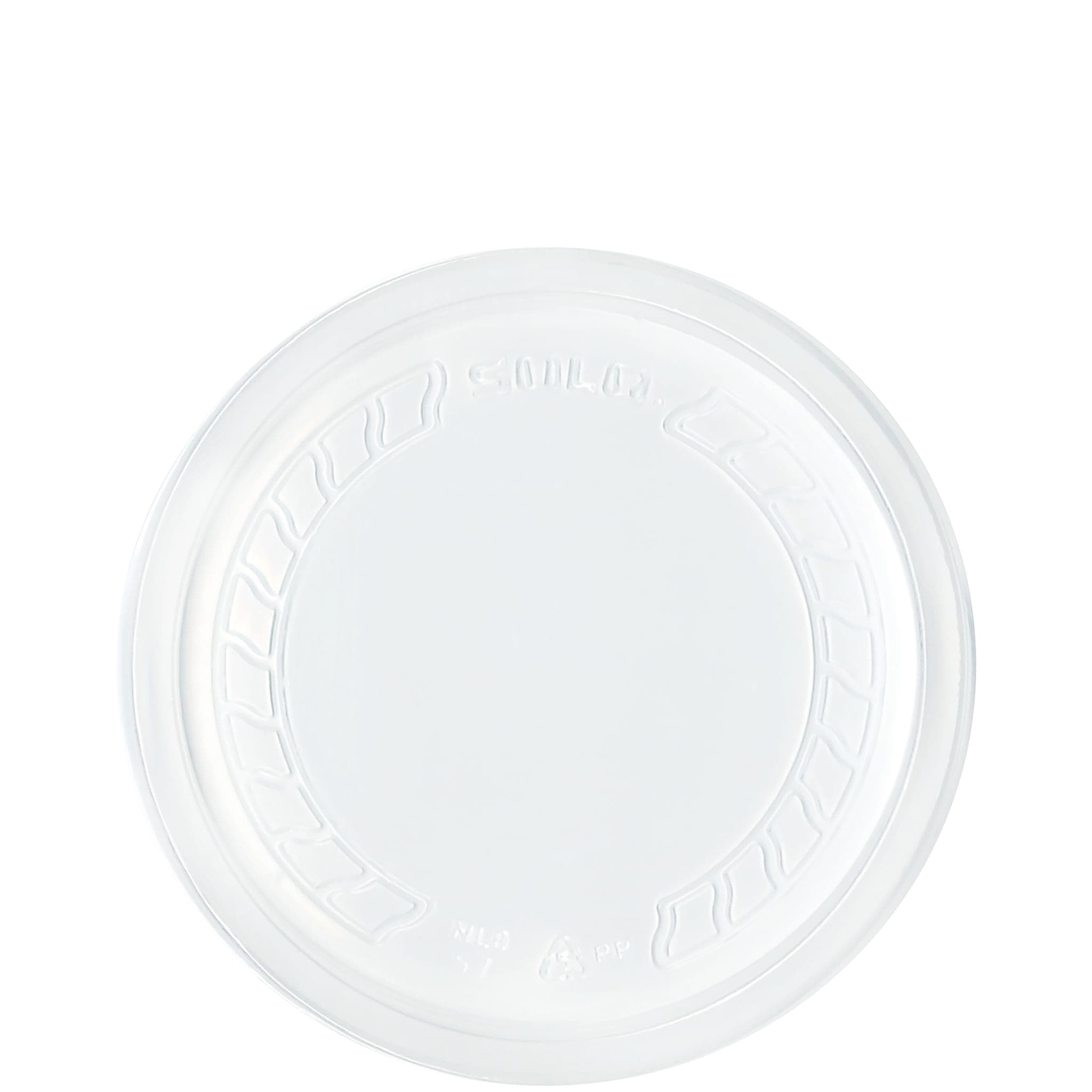 Solo® MicroGourmet® Lid Flat 4.805X0.526 IN 1 Compartment PP Clear For 8-32 OZ Deli Container Recessed 50 Count/Pack 10 Packs/Case