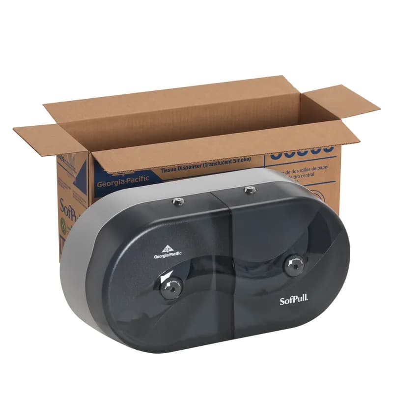 Sofpull® Toilet Paper Dispenser Smoke High Capacity Side-by-Side Centerpull Twin 1/Each
