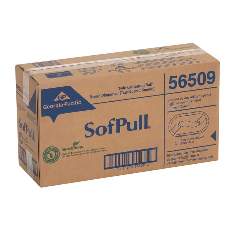 Sofpull® Toilet Paper Dispenser Smoke High Capacity Side-by-Side Centerpull Twin 1/Each