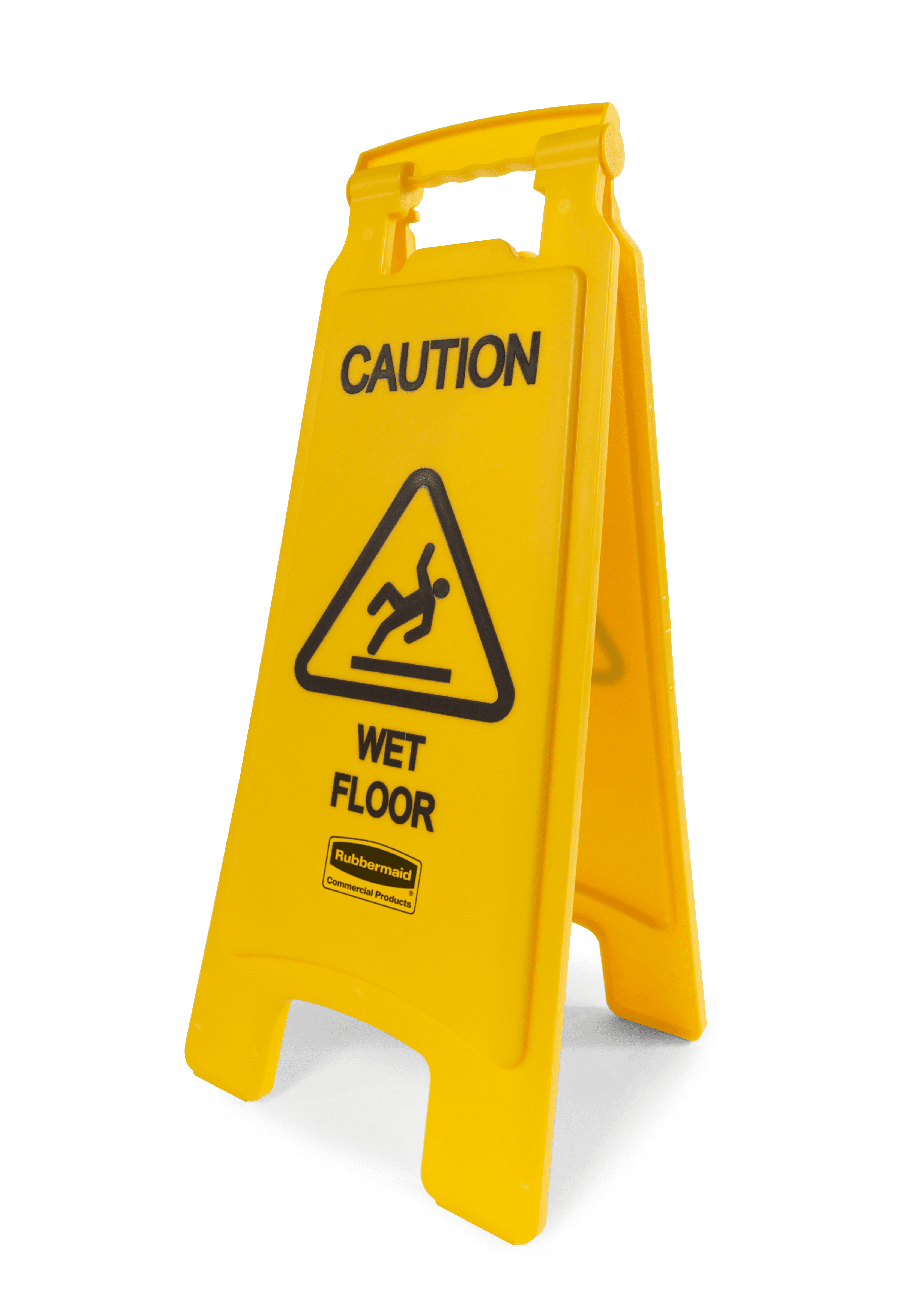 Wet Floor Sign Caution Sign 26X11X25 IN Yellow Black Plastic 2-Sided 1/Each