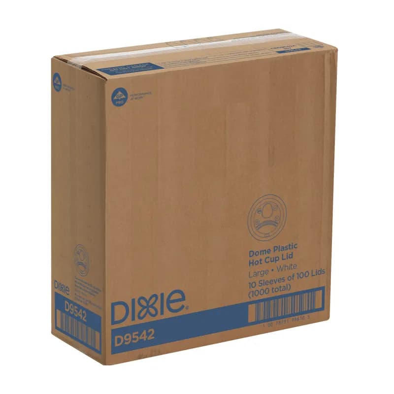 Dixie® Lid Dome Plastic White For 16-20 OZ Hot Cup Sip Through Identification 1000/Case