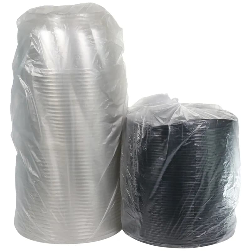 Cake Container & Lid Combo With High Dome Lid 11.25X5.5 IN PET Clear Black Round Swirl 50/Case