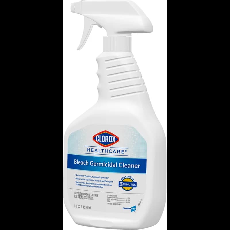 Clorox Healthcare® Bleach Germicidal Unscented One-Step Disinfectant Deodorizer 32 FLOZ Multi Surface RTU 6/Case