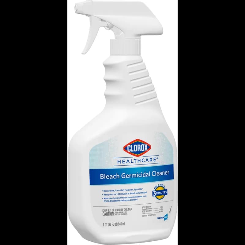 Clorox Healthcare® Bleach Germicidal Unscented One-Step Disinfectant Deodorizer 32 FLOZ Multi Surface RTU 6/Case